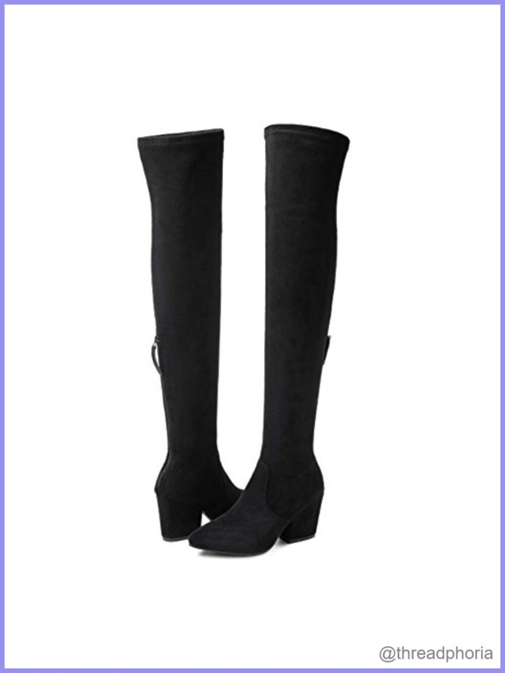 Women's Over the Knee Suede Block Heel Pointed Toe Winter Boots